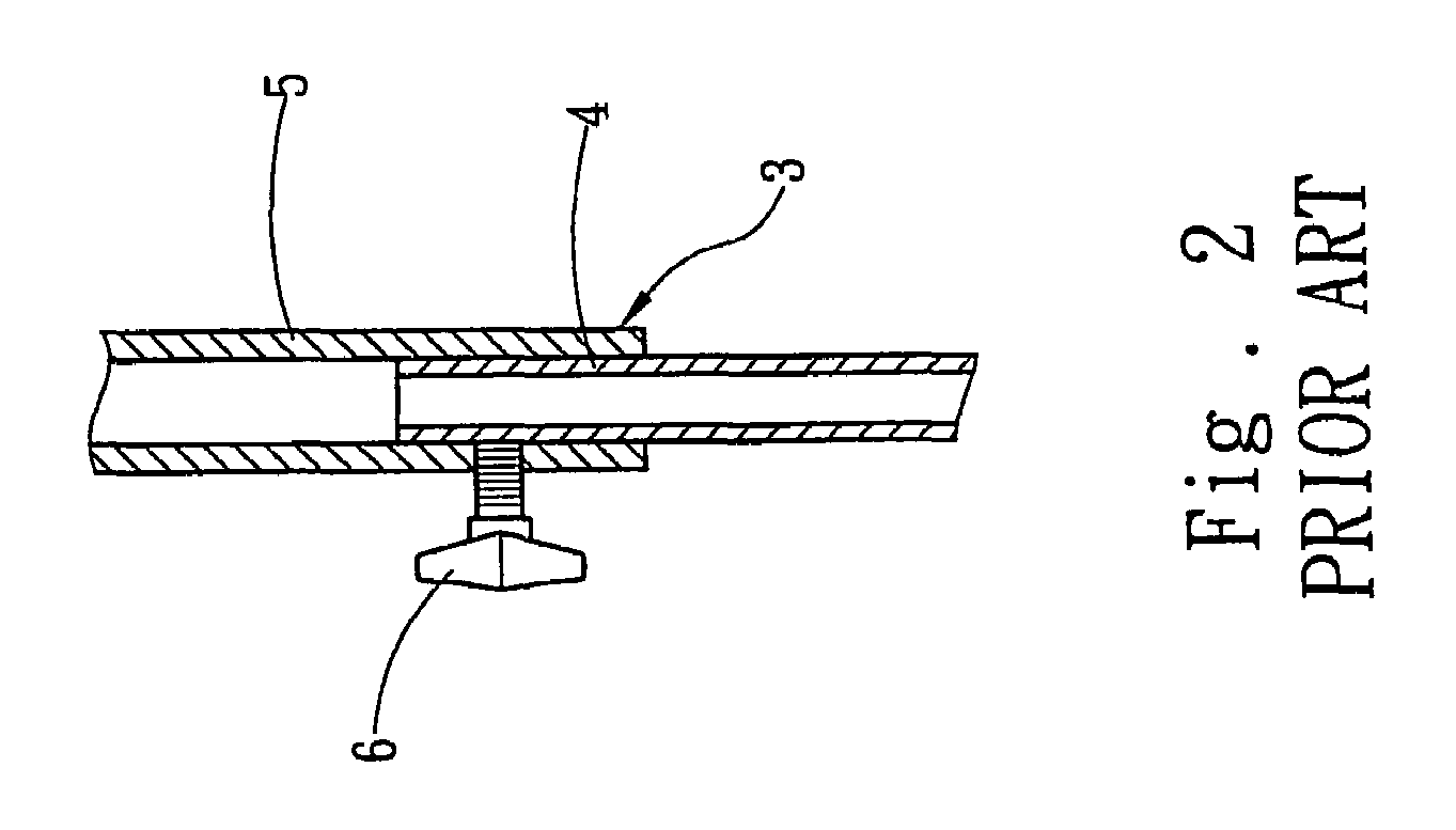 Anchoring structure for telescopic tubes of drum sets