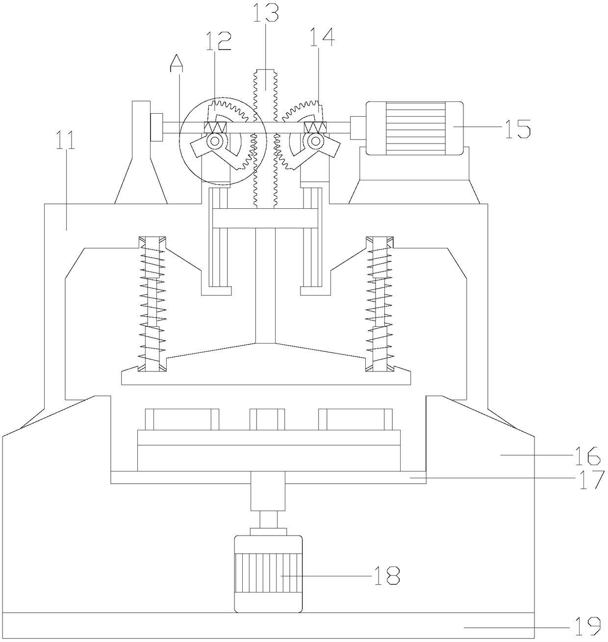 Spring round steel two-end cone type pressing device