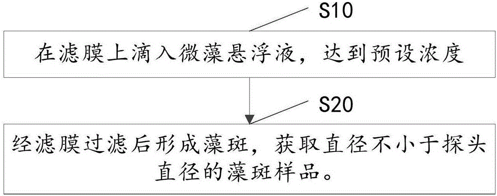 Preparation method for algae spot samples, algae spot samples and method for enhancing microalgae P700 signals