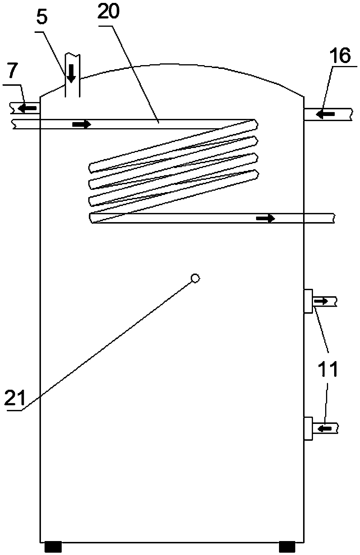 Integrated unpressurized water source hot-water supply system