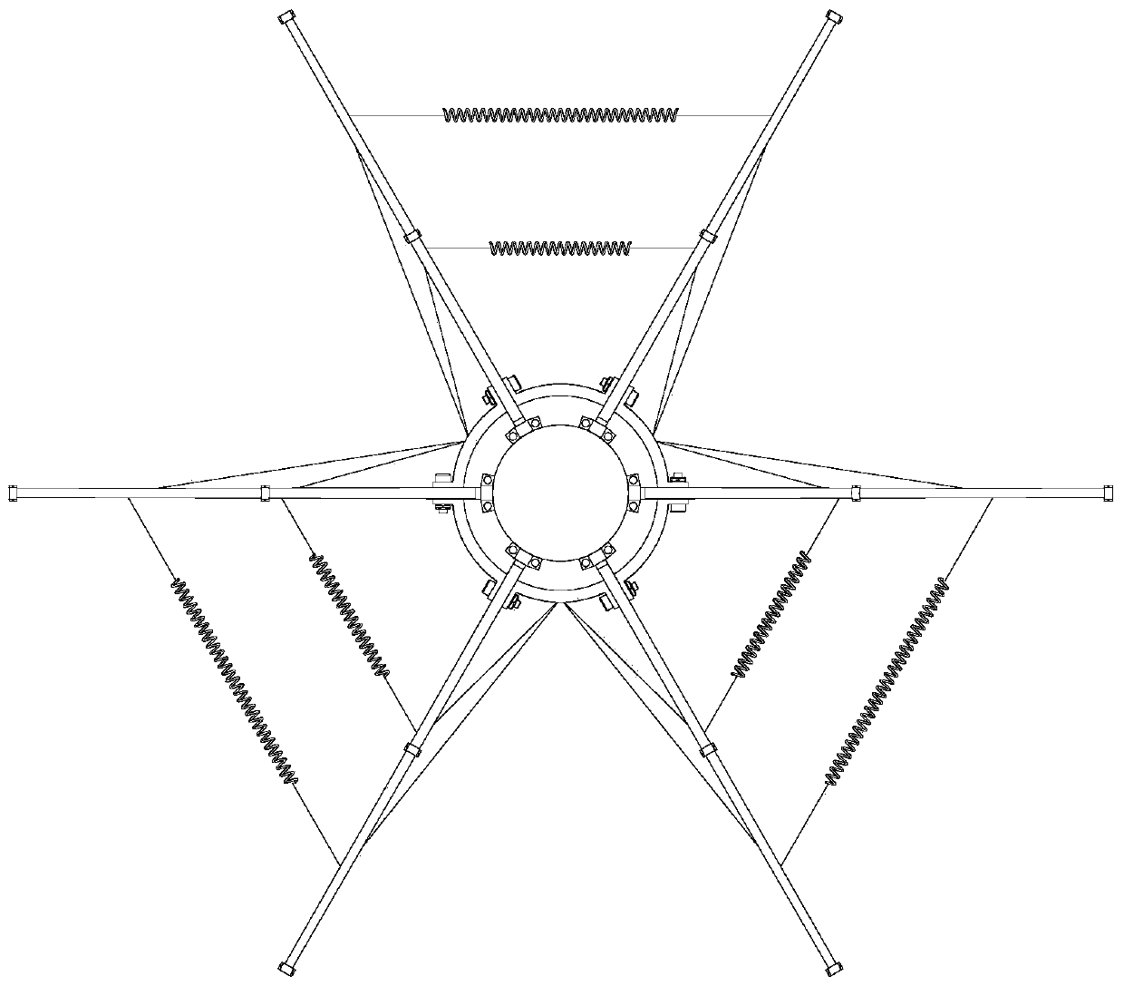 A flexible rib deployable antenna device with active surface adjustment function