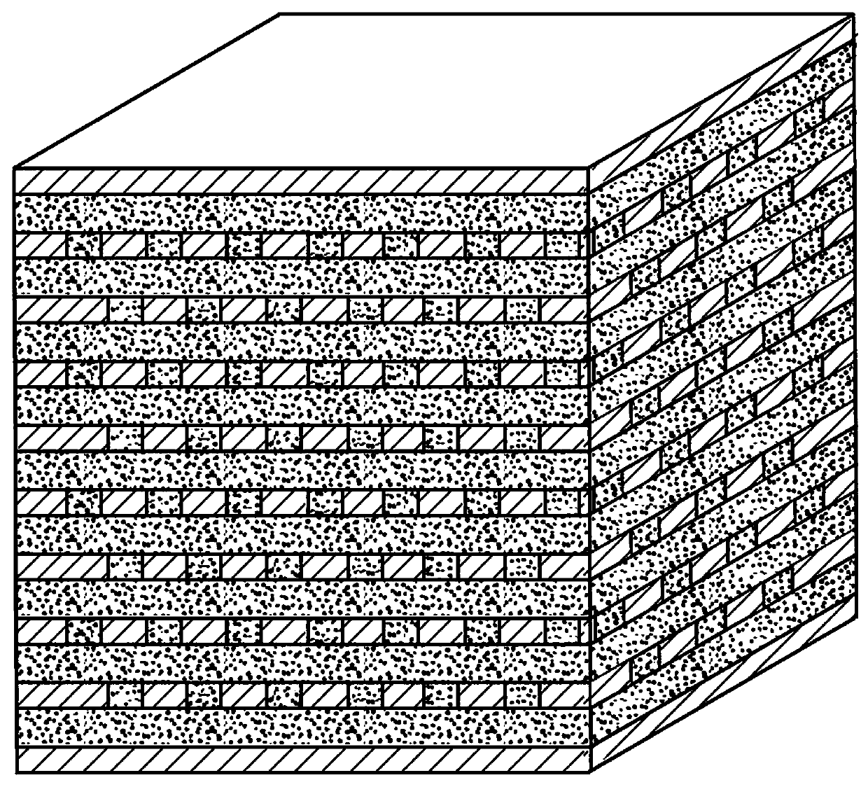 Ti-Ti2AlC/TiAl3 laminated composite material with cylindrical alternately-stacked structure and preparation method thereof