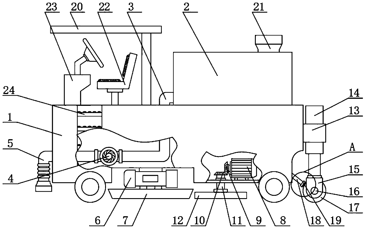 Asphalt leveling device used for road construction