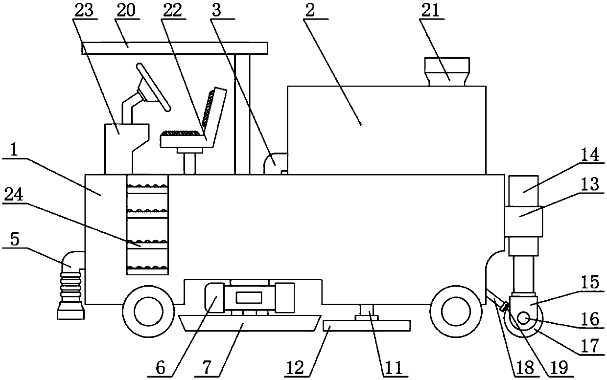 Asphalt leveling device used for road construction