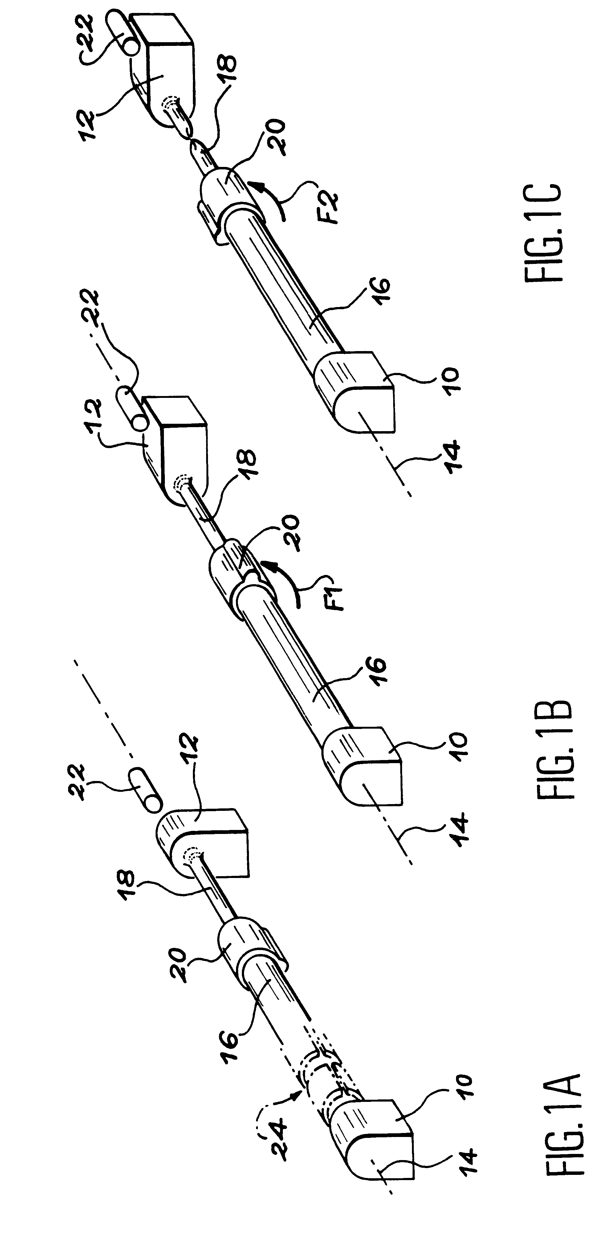 Device for controlling a relative rotation between two articulated elements and a deployable mechanical structure, particularly for a space vehicle, using at least one device of this type