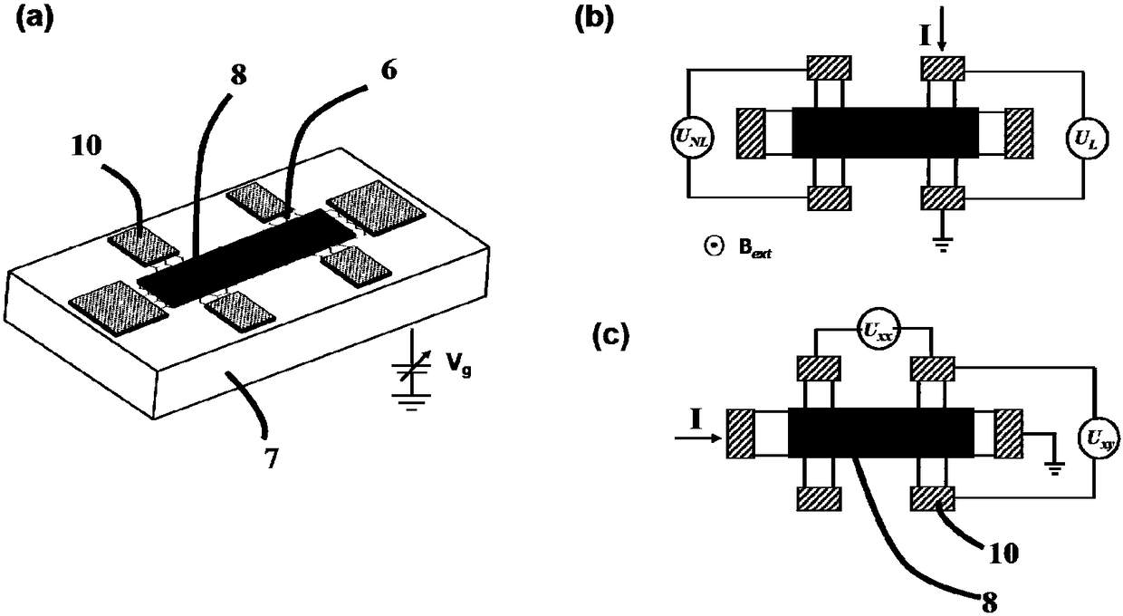 A graphene device producing spin polarization and its preparation method