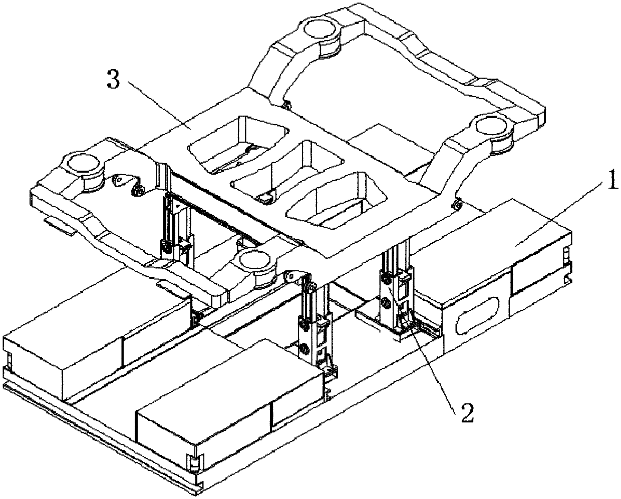 Mobile rail transit locomotive vehicle bogie frame maintenance platform