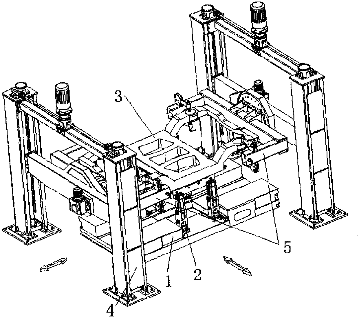 Mobile rail transit locomotive vehicle bogie frame maintenance platform