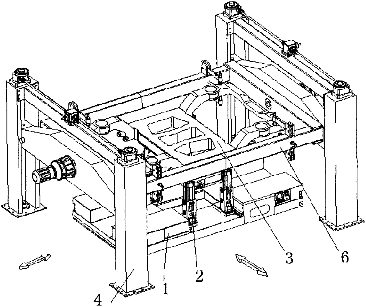 Mobile rail transit locomotive vehicle bogie frame maintenance platform