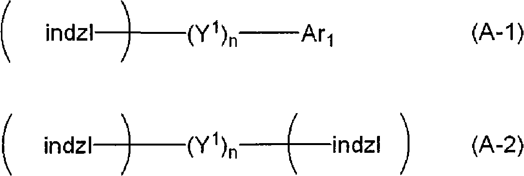 Indazole compound-containing composition and light-emitting device using the composition