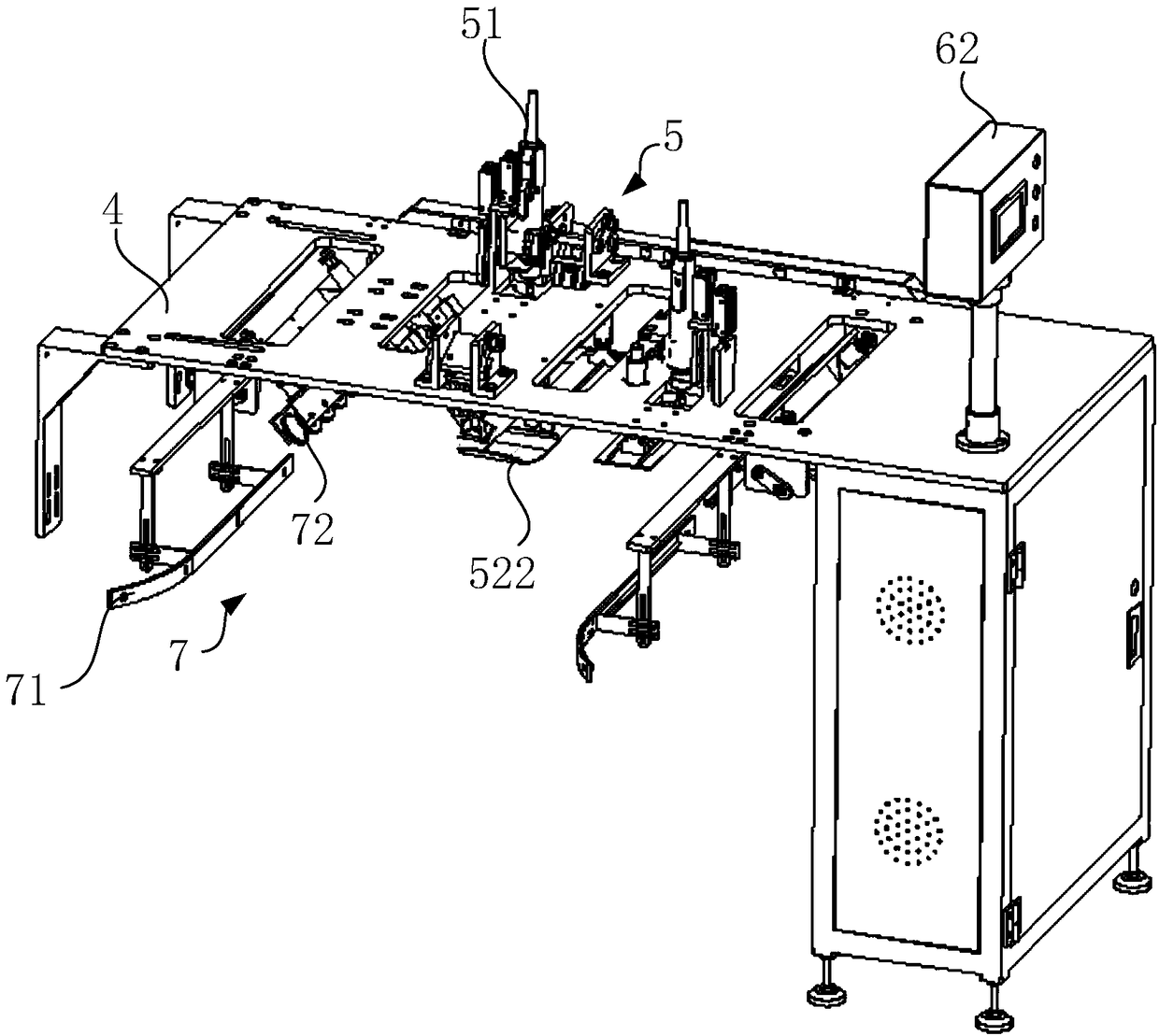 Automatic assembly device for air conditioner panel grating