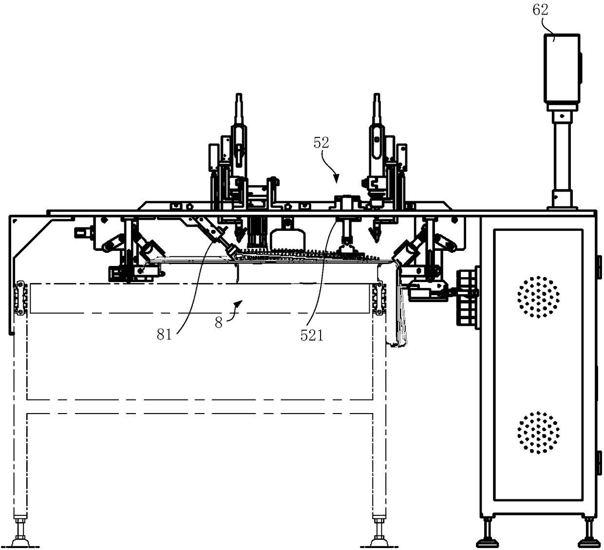 Automatic assembly device for air conditioner panel grating