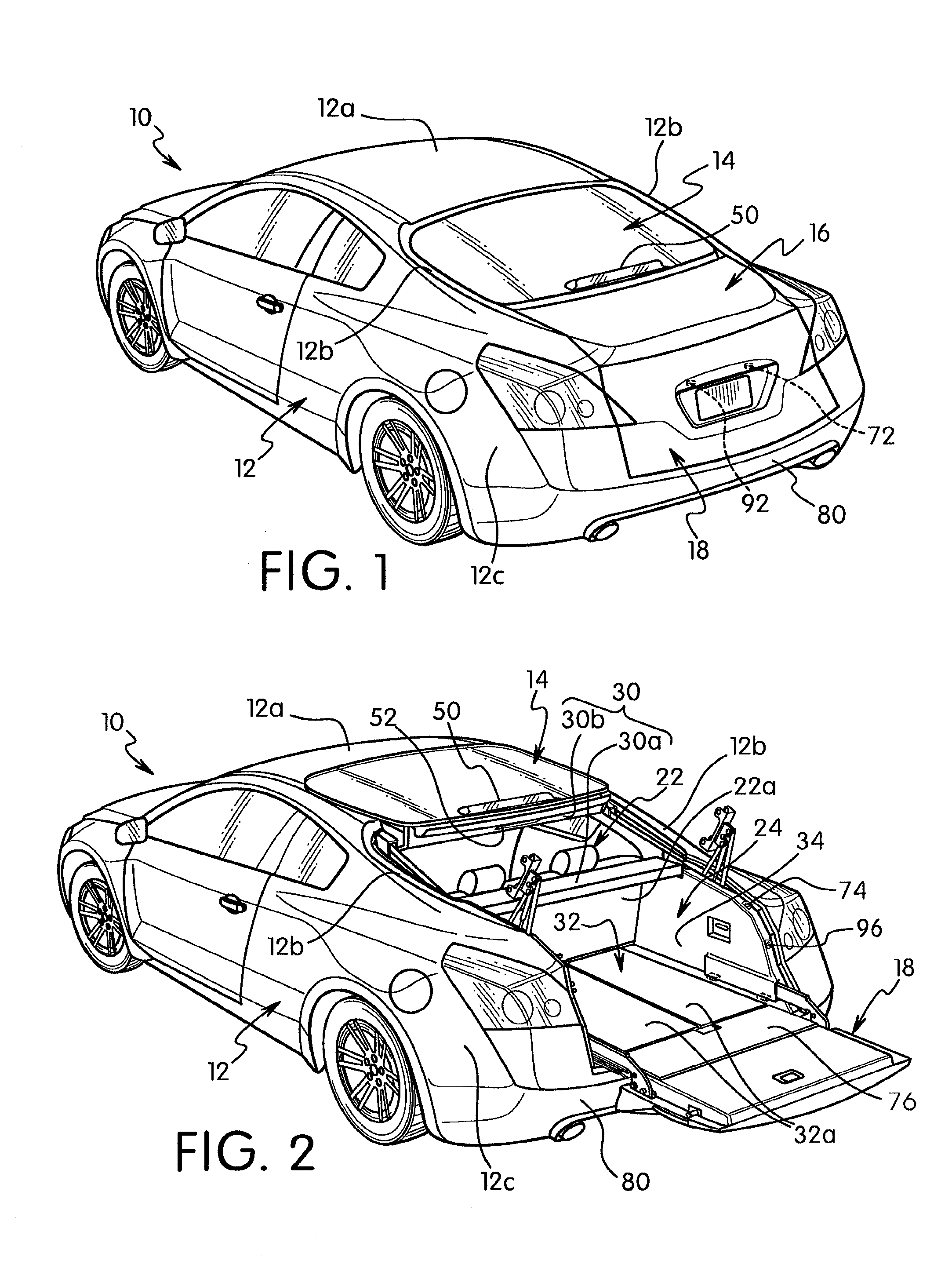 Passenger vehicle trunk structure