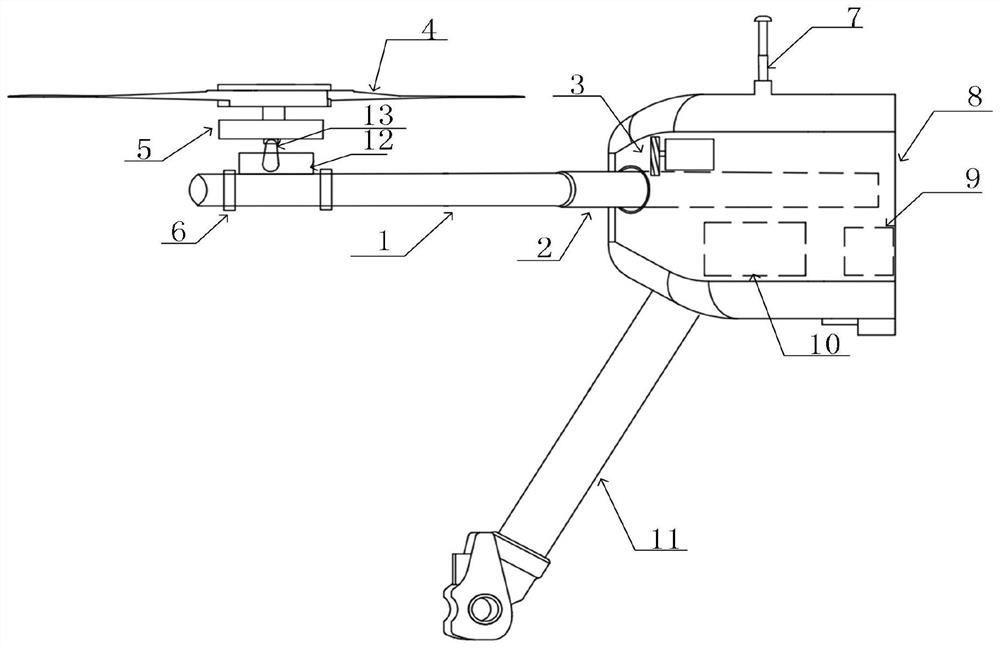 Unmanned aerial vehicle with telescopic vehicle arms changing into rotor wings