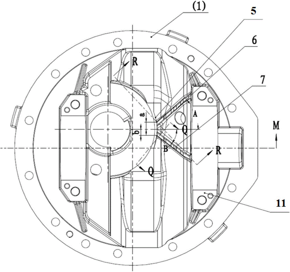 Main reducing gear shell and main reducing assembly