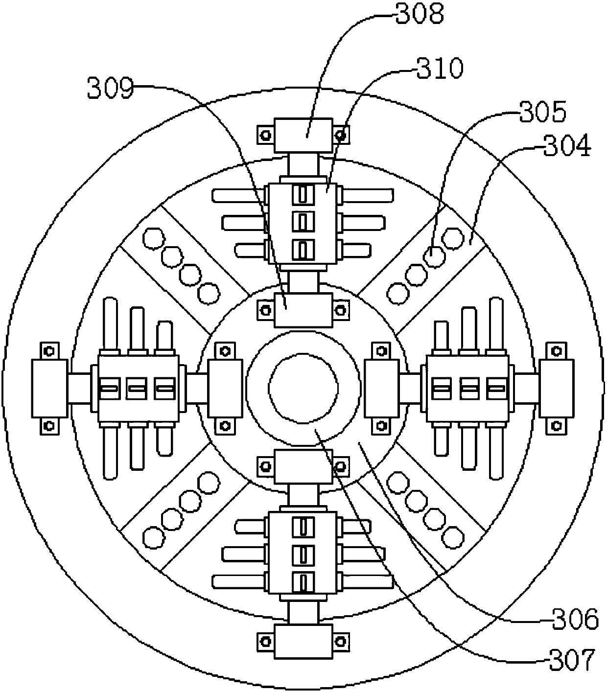 Continuous flue gas purification liquid mixing mechanism