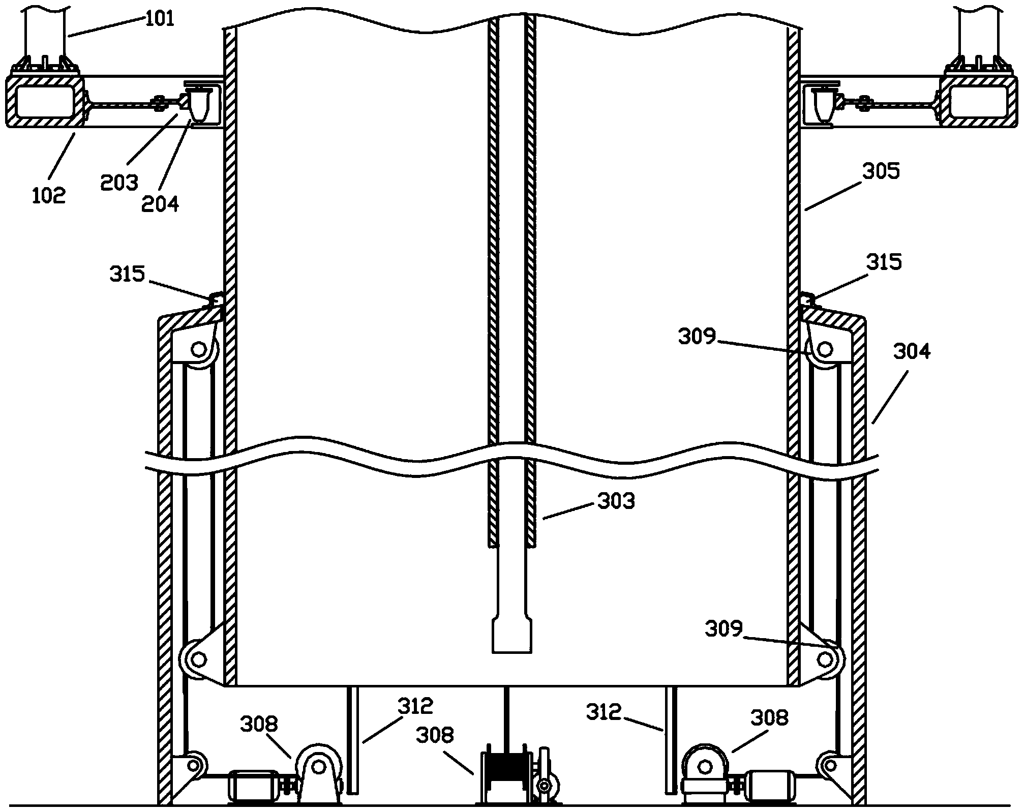 Wind wheel height adjusting mechanism for vertical axis wind turbine and wind energy ship with wind wheel height adjusting mechanism