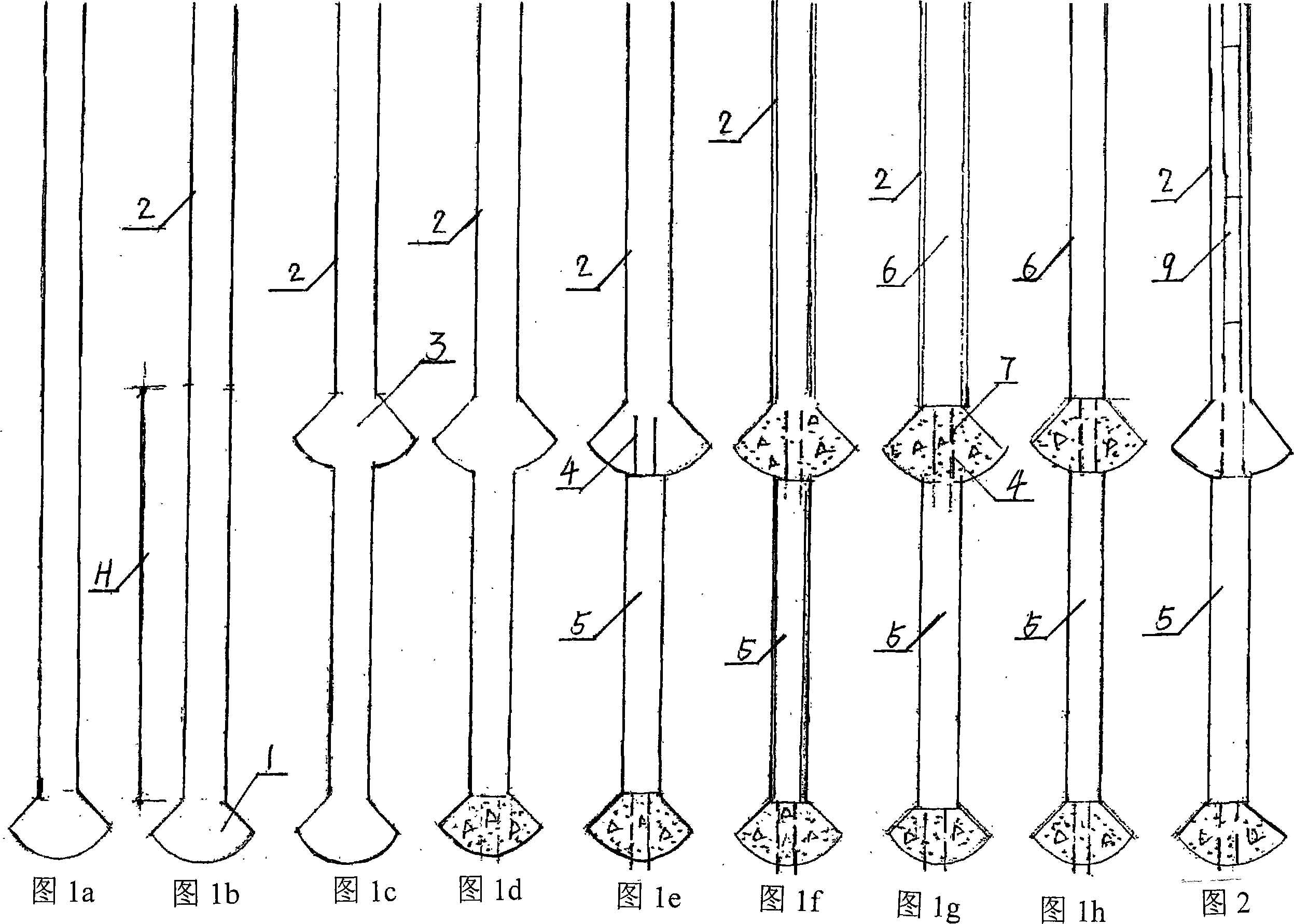 Mechanical pile forming method for high-bearing multi-stage club-footed pile