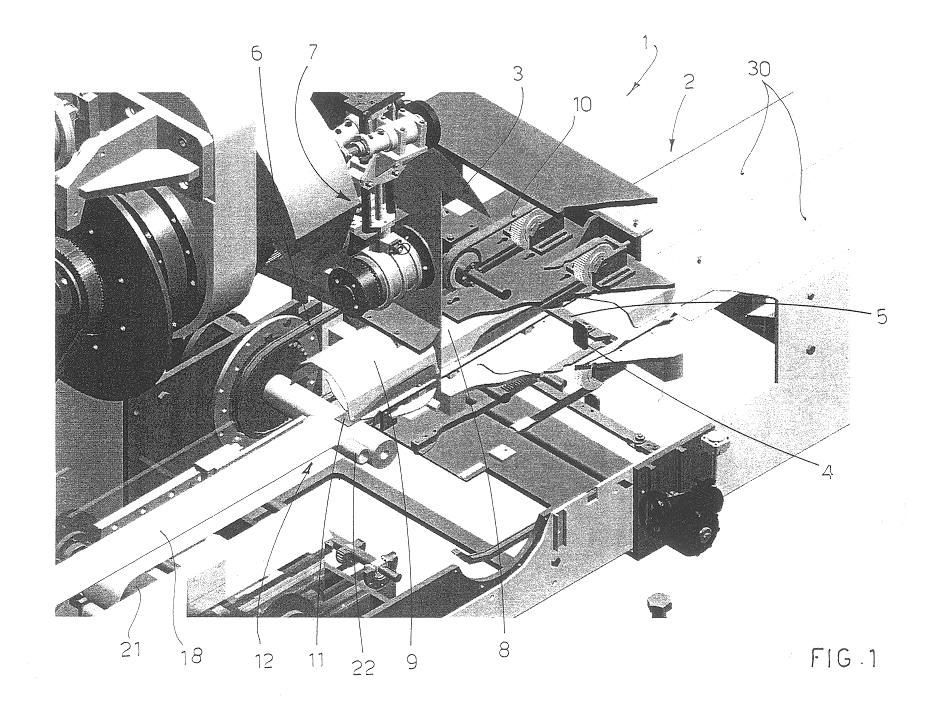 Device for removal of trimmings in the production of rolls of web material