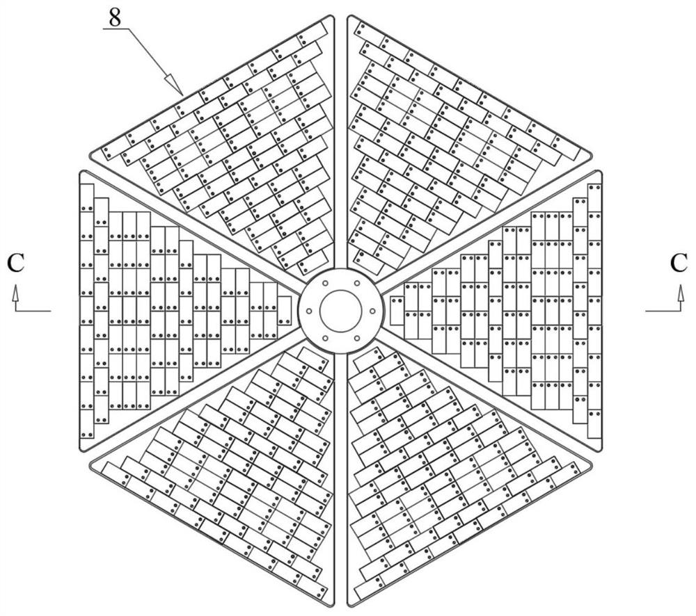 Modular offshore floating type self-adaptive solar seawater desalination storage platform