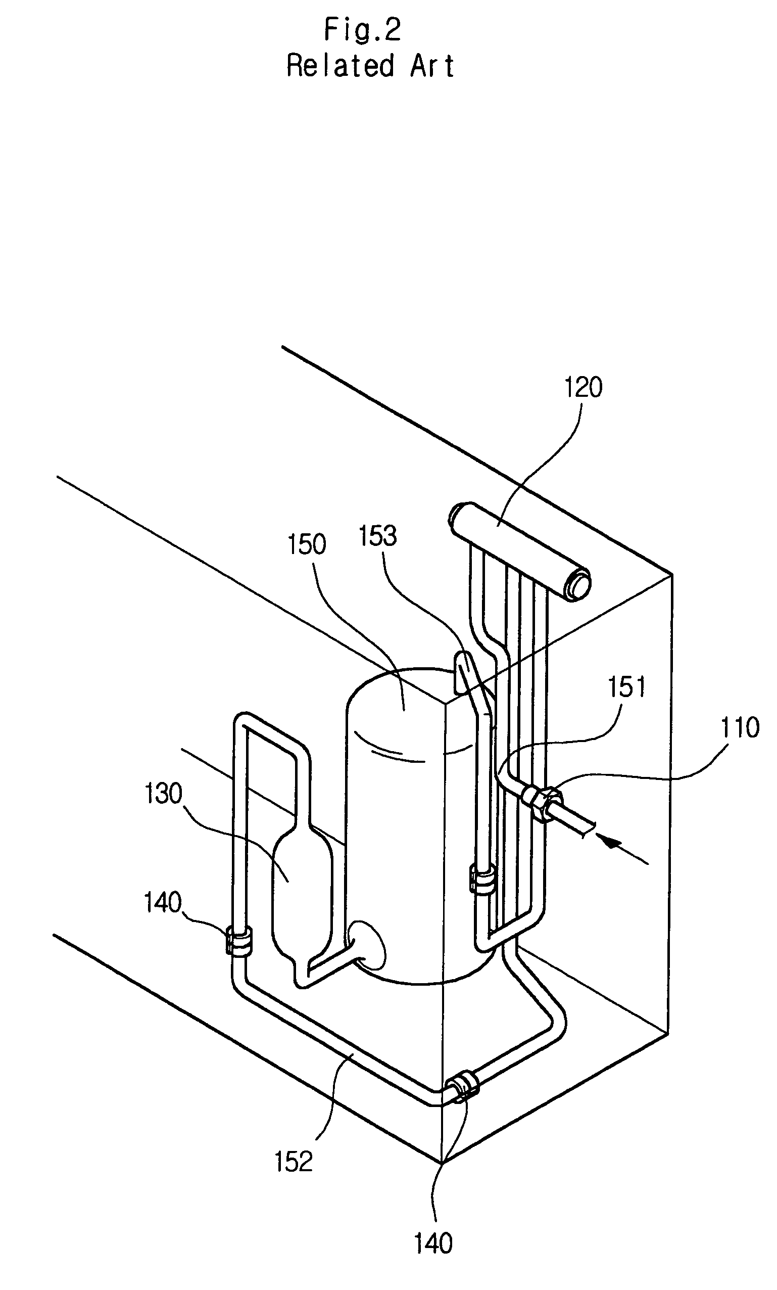 Piping structure for air conditioner