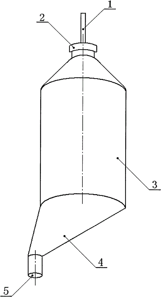 A wine extractor with a slanted funnel