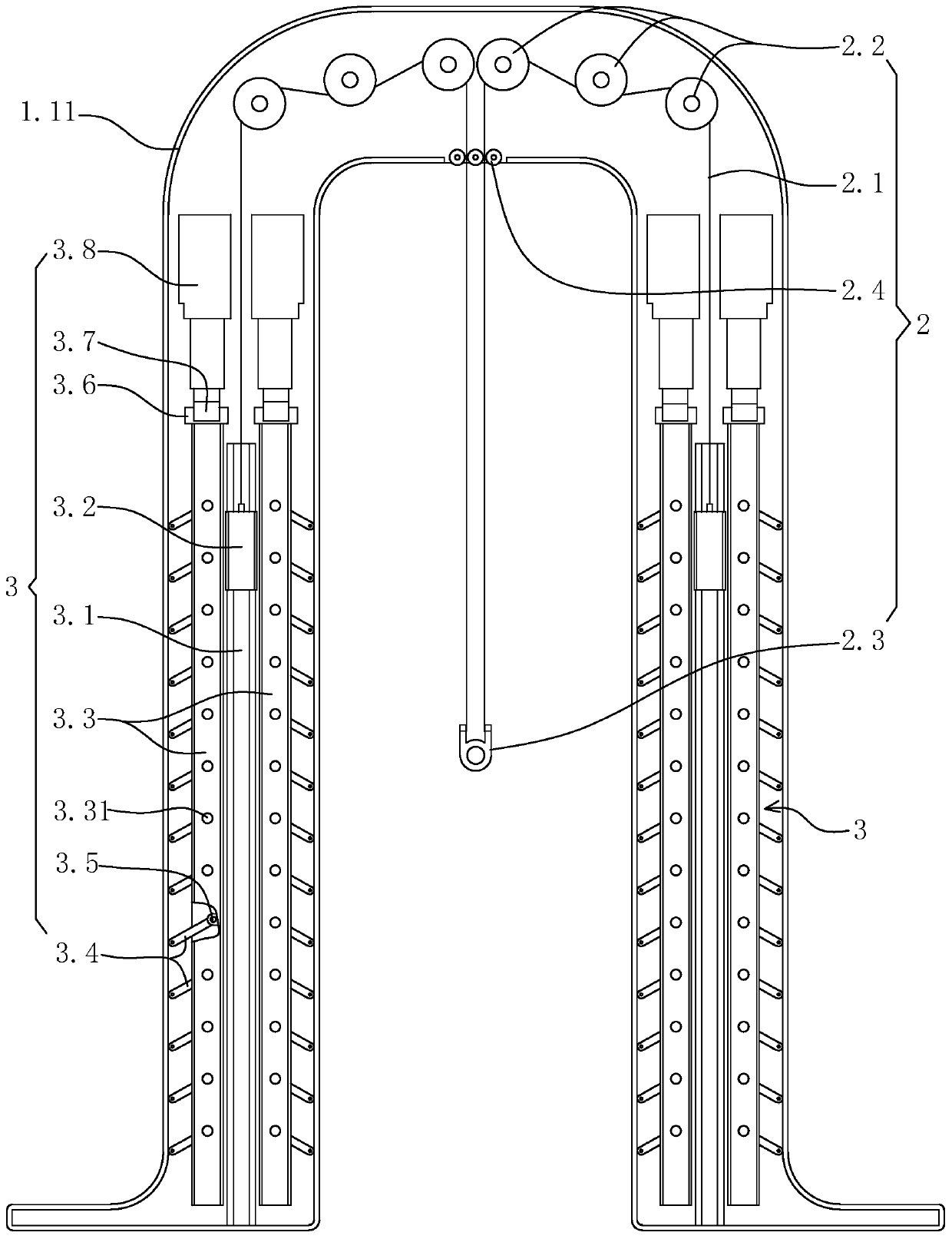 Force lifting movement device with safety protection function