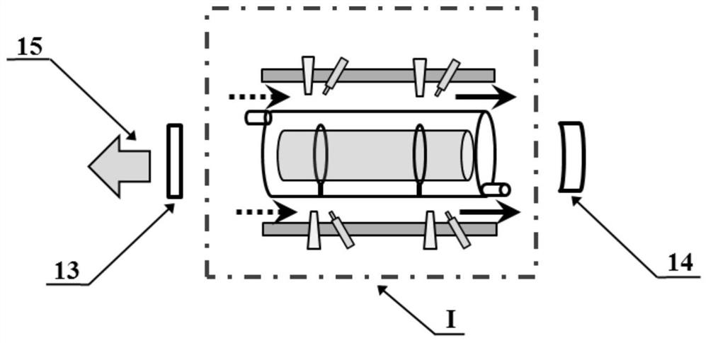 Direct liquid cooling high-power laser gain device based on fuel injection pump