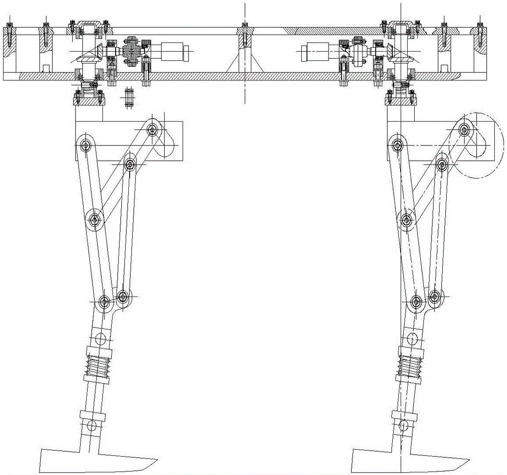 Horse-imitating gait planar connection rod type quadruped walking robot