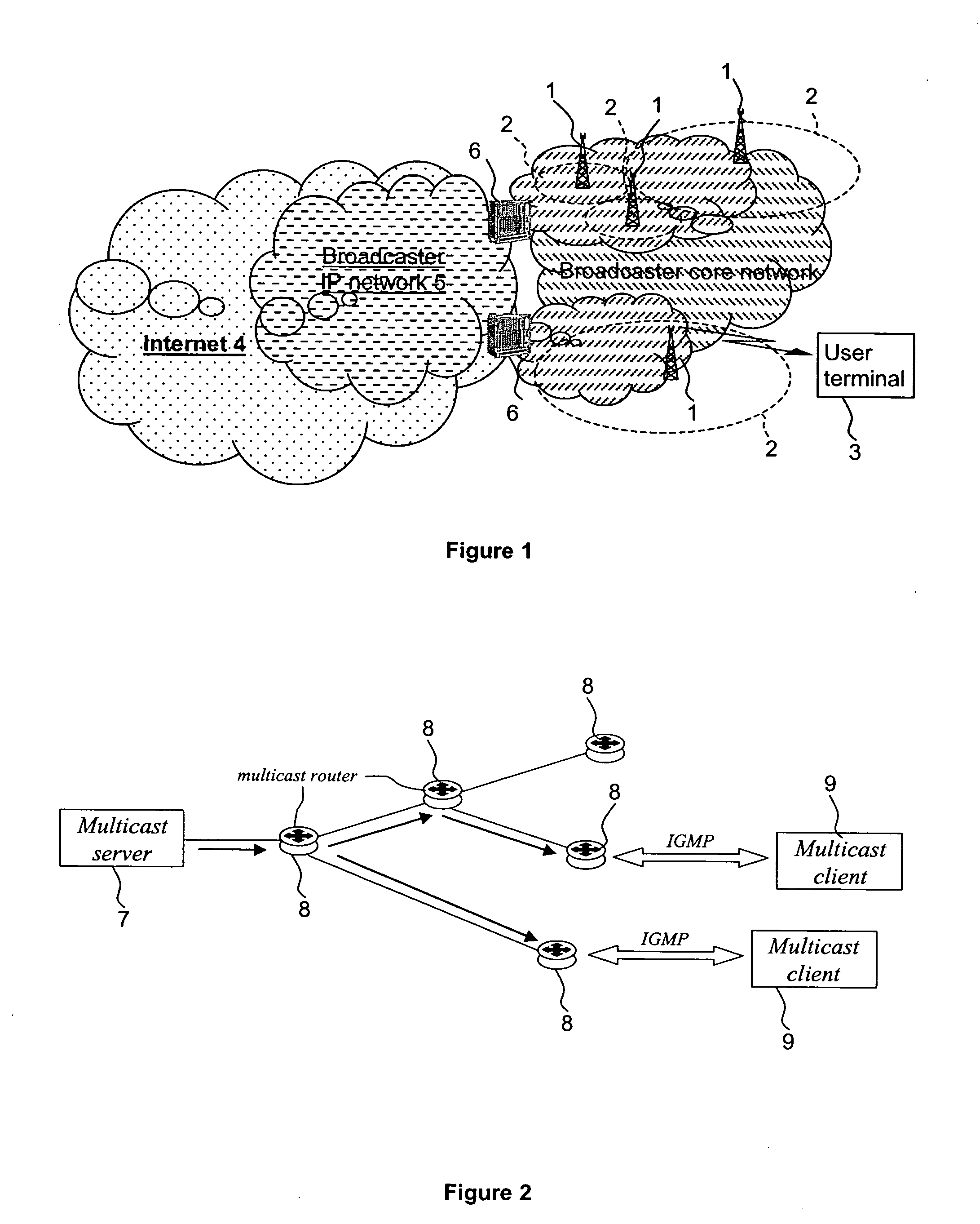 Ip multicast service over a broadcast channel