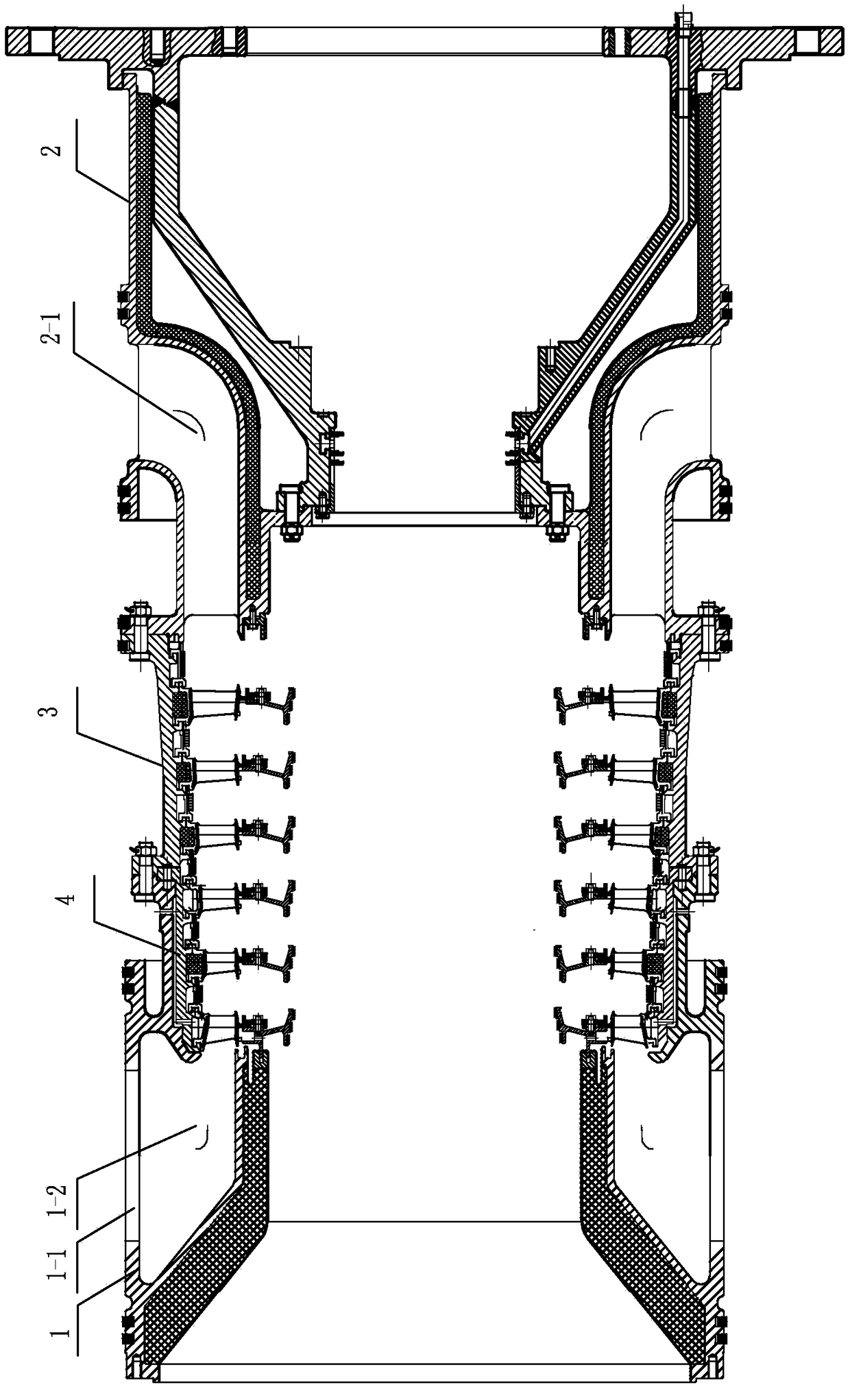 Helium turbine casing structure