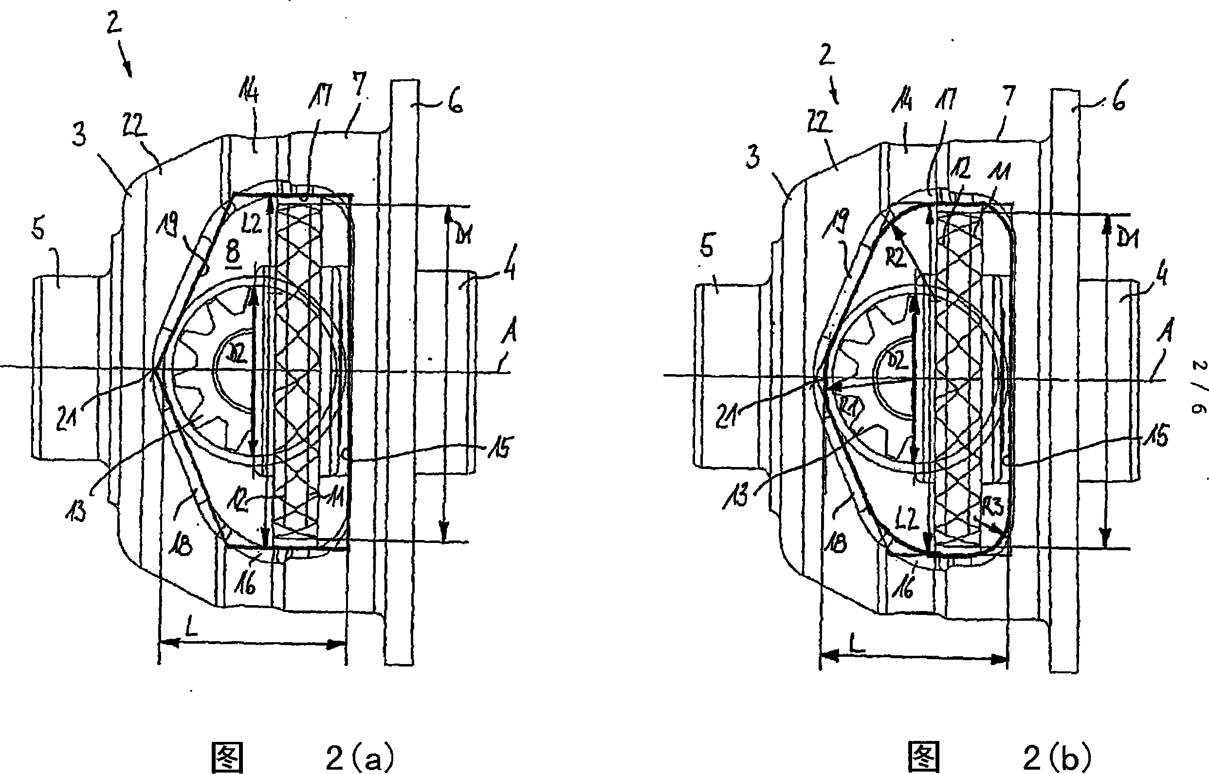 Differential arrangement with assembly openings