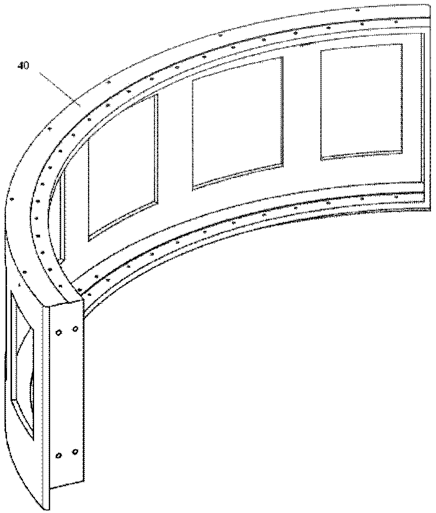 Millimeter wave holographic imaging device with non-concentric relative cylindrical scanning