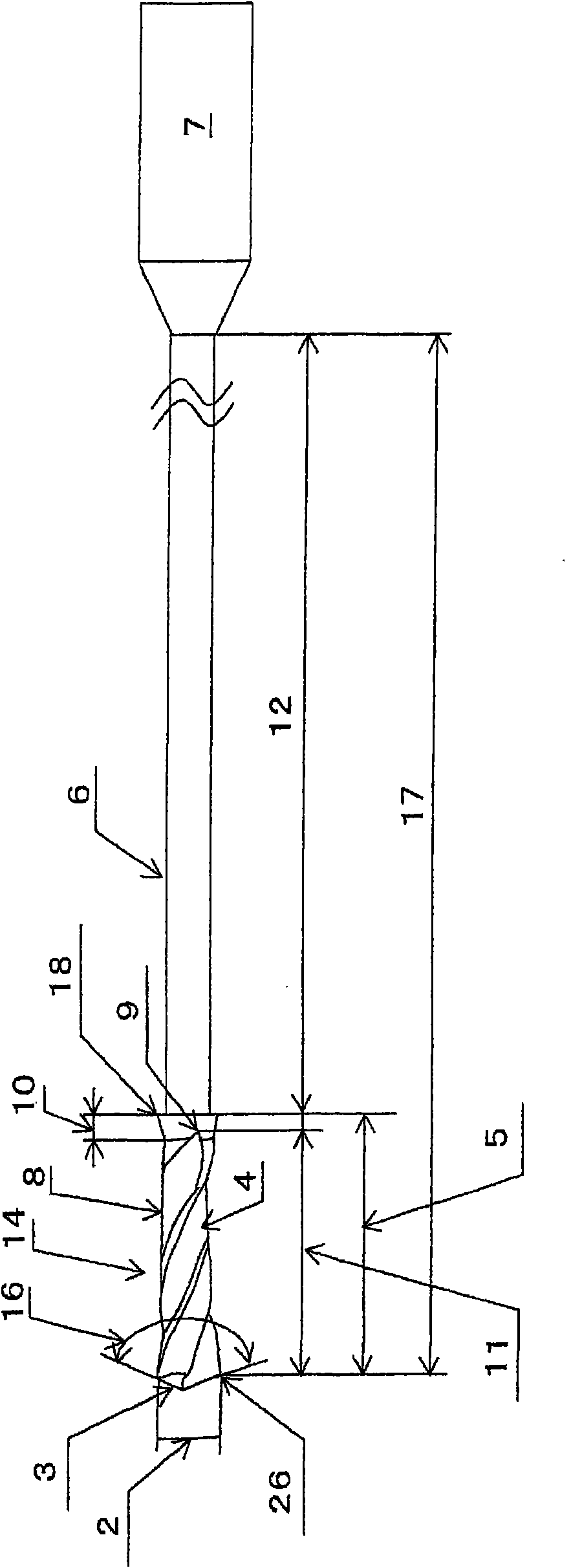 Small-diameter deep hole drill and fine deep hole processing method