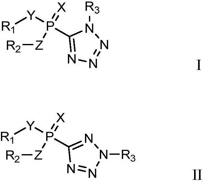 Organophosphorus compound containing tetrazole heterocycle and its synthesis method and application