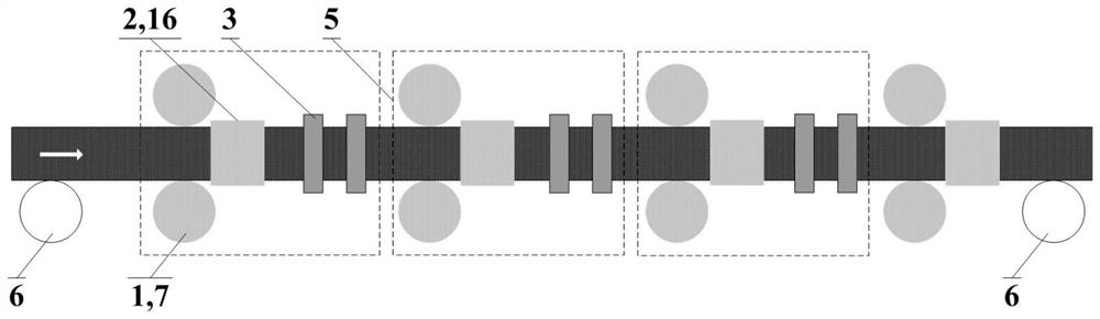 Continuous restraining quenching device for thin-walled square pipes