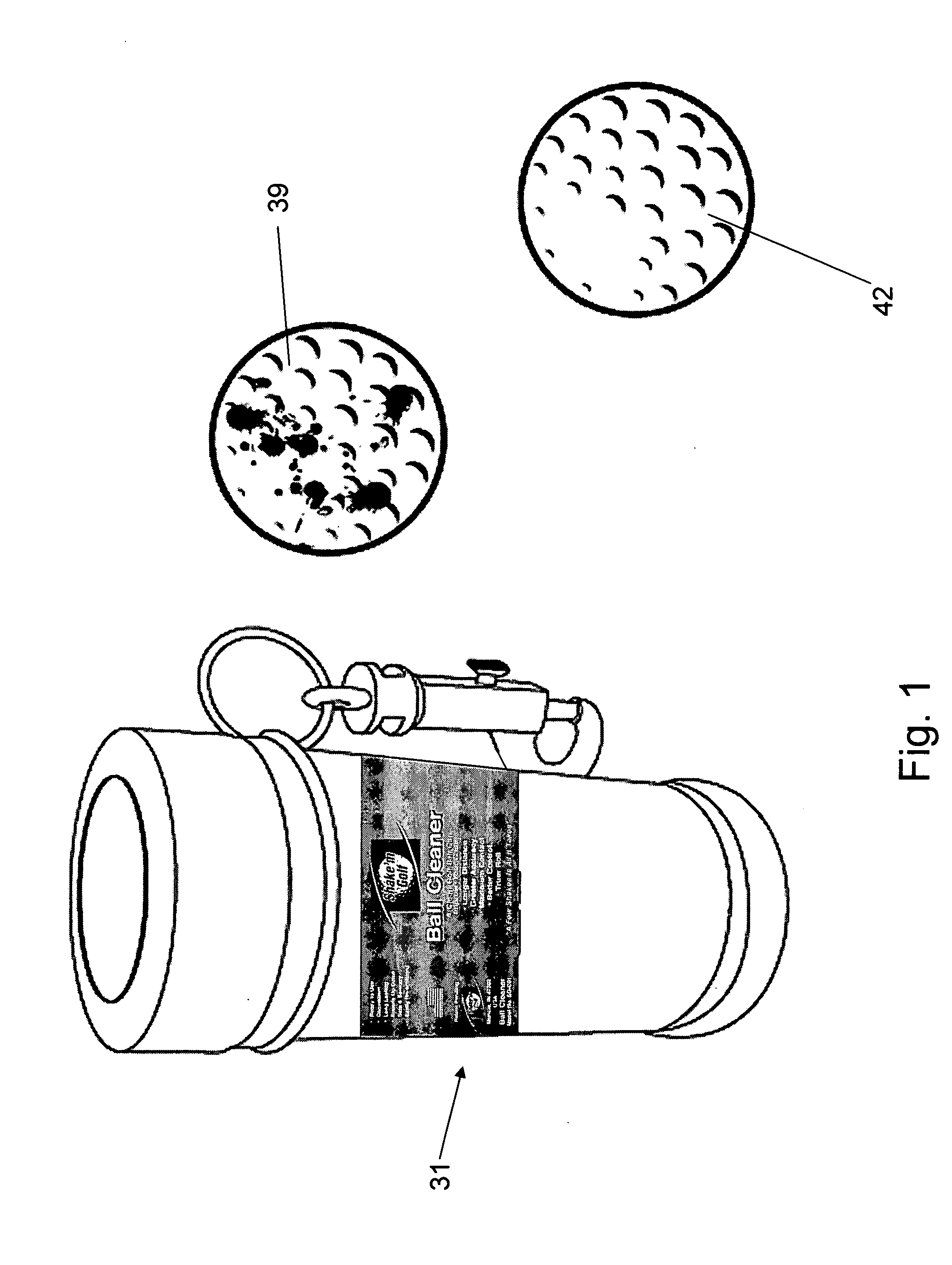 Hand held golf ball cleaner