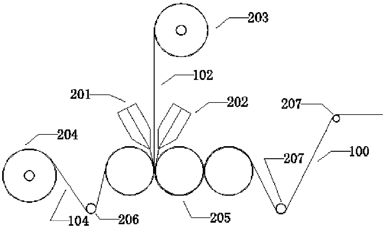 Multilayer waterproof roll for composite internal-enhancing fabric and production process thereof