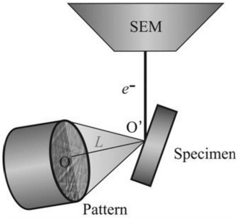 Method for determining two-dimensional geometry relationship of crystal reciprocal vector in EBSD pattern