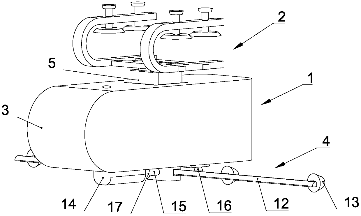 Suspension mist spray device applicable to fixed-wing unmanned aerial vehicles and method for applying suspension mist spray device