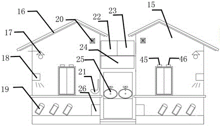 Rainwater wash-out ecological toilet based on solar power generation and sewage treatment method thereof