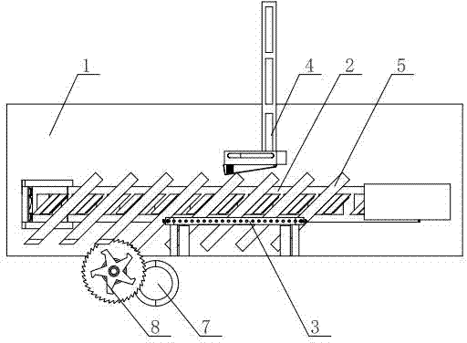 Pushing elastic frame for automatic wood rabbet processing machine