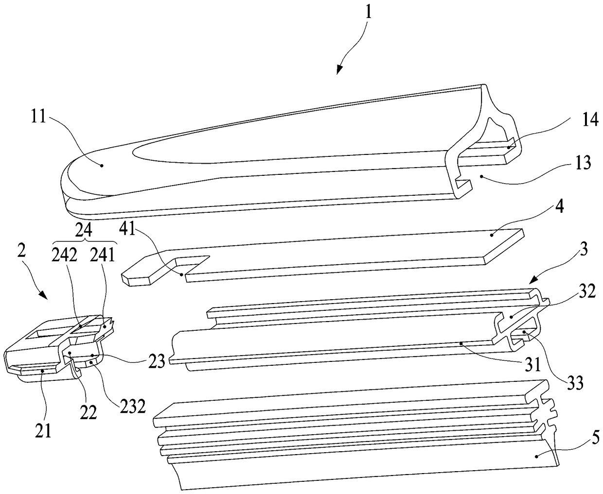 Improved flow guide protection sleeve and end buckle and windshield wiper thereof