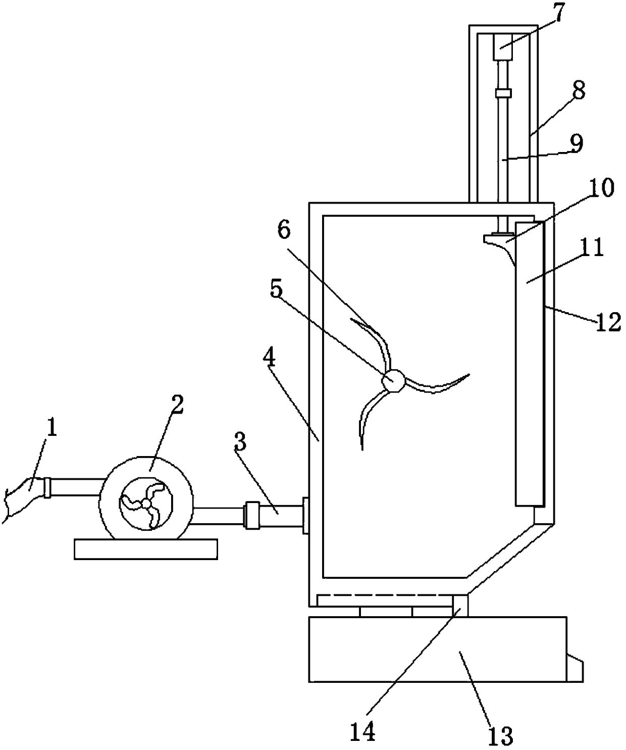 Dust removing device for brake block production