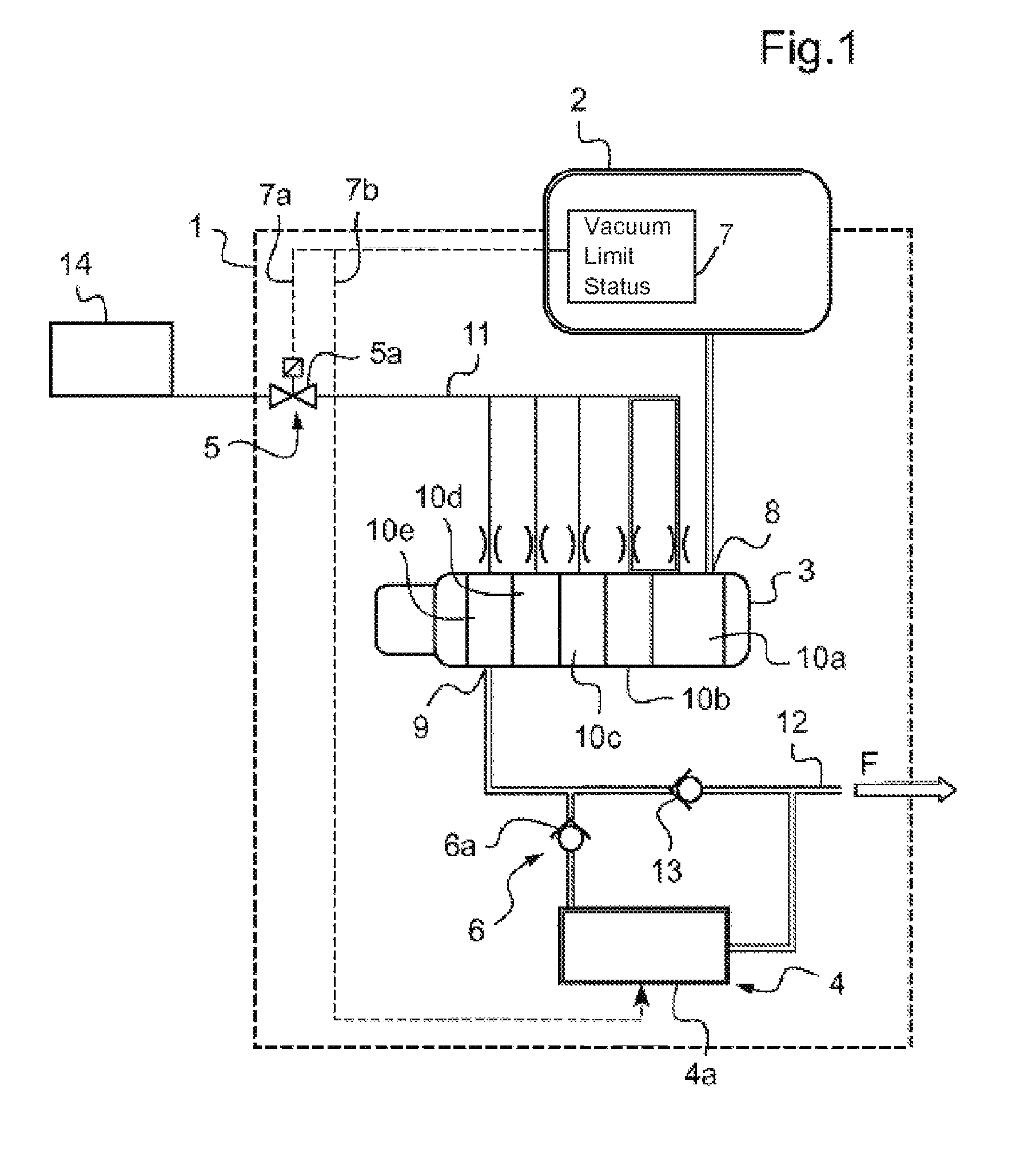 Method and device for pumping of a process chamber