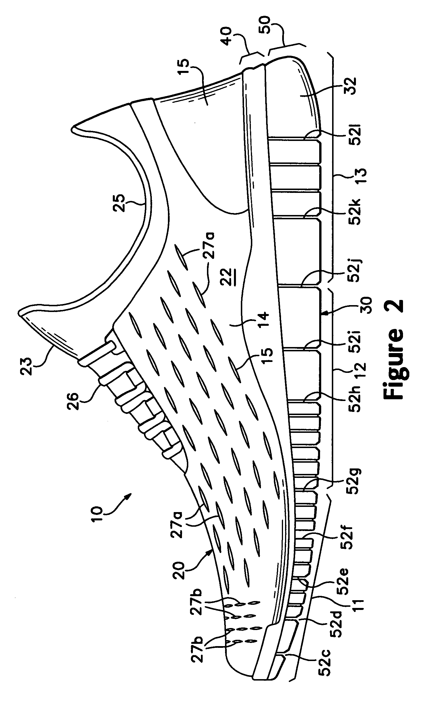 Article of footwear with a stretchable upper and an articulated sole structure