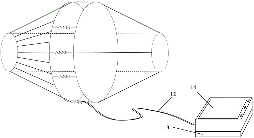 A variable diameter tube external magnetic memory detection device