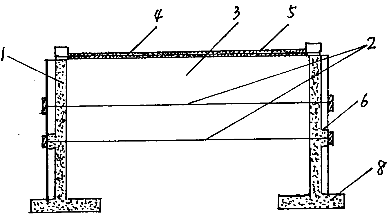 Counter-pulled type rib retaining wall of pre-stressing force cantilever