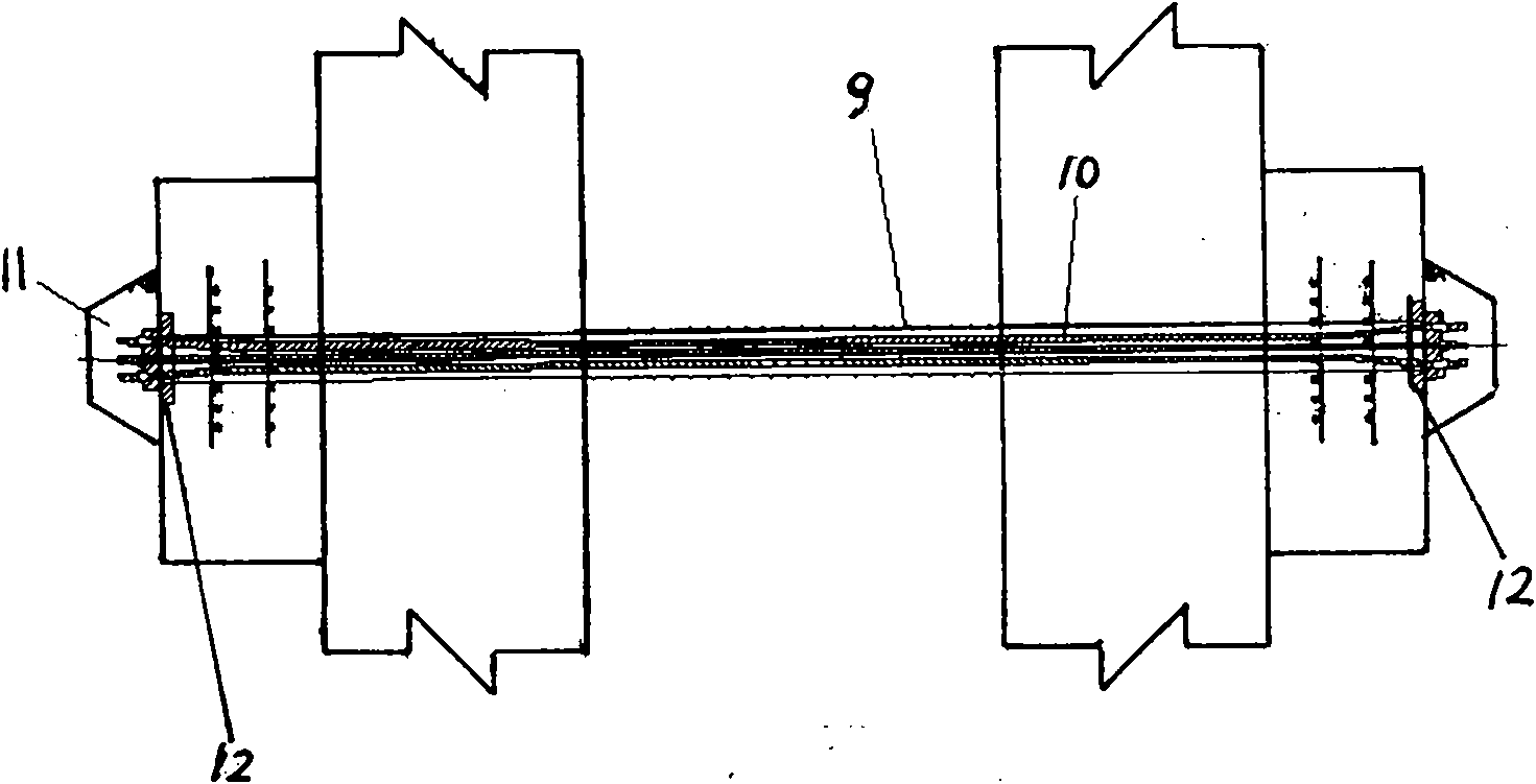 Counter-pulled type rib retaining wall of pre-stressing force cantilever