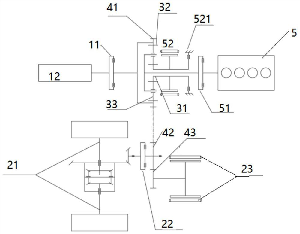 Amphibious vehicle hybrid power transmission and amphibious vehicle thereof